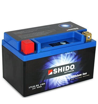 Shido LT12A-BS Lithium - 12V ATV/MC/Snøscooter Batteri 12V, 3.5Ah, 42Wh, 150x87x107